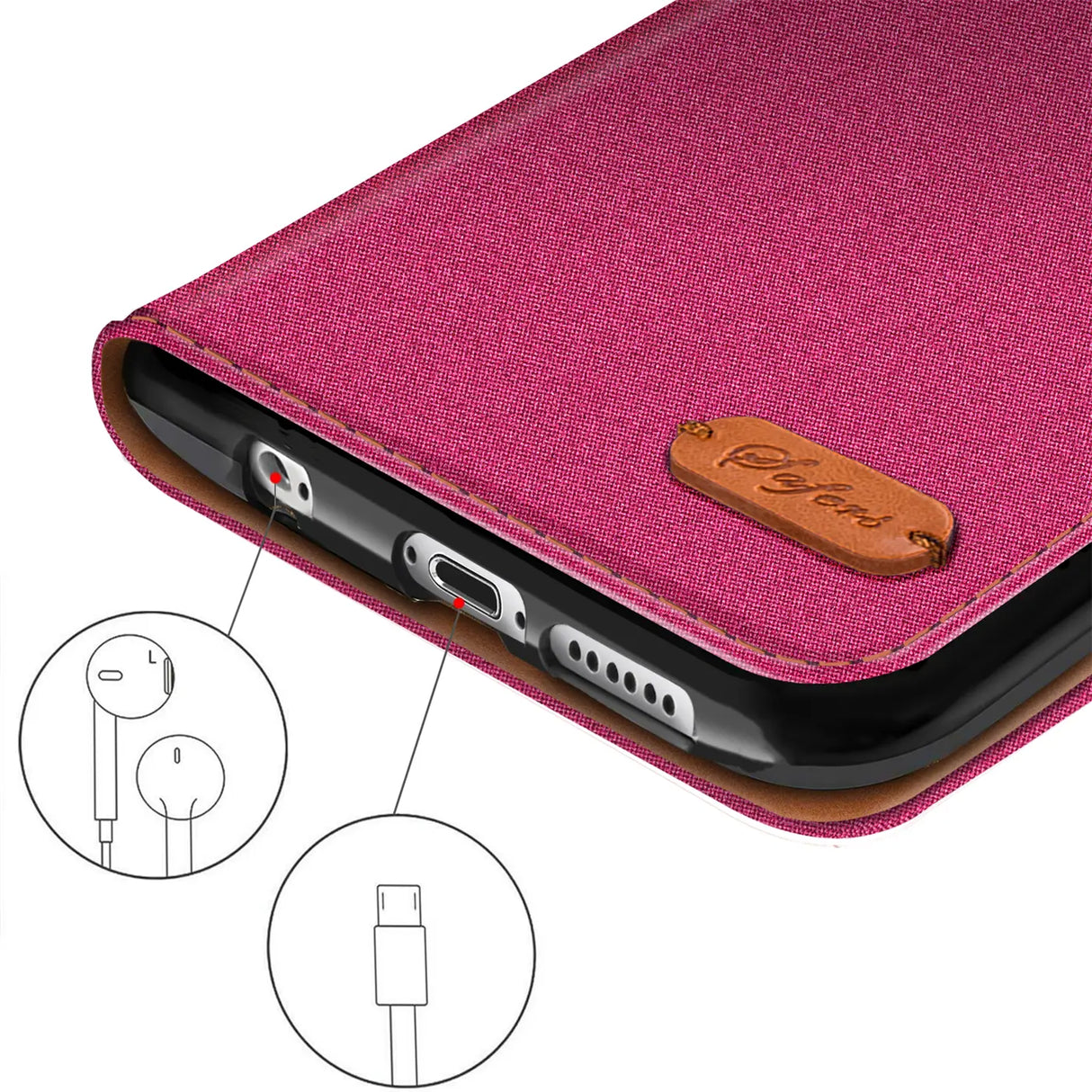 iPhone 6 / 6S Klapphülle im Jeanslook mit Karten- und Geldfach