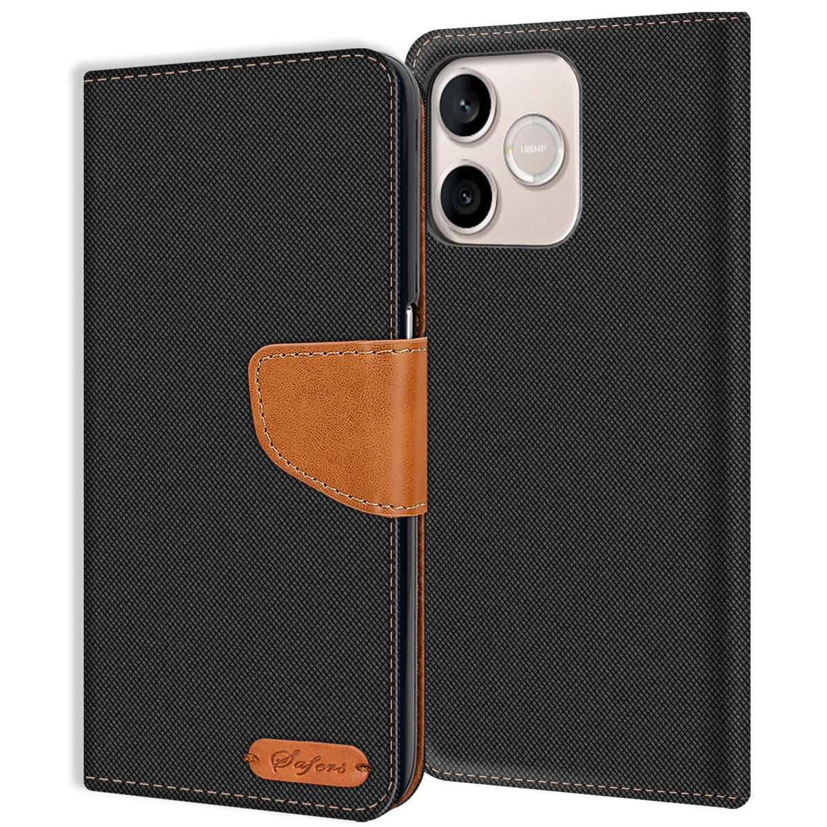 Honor 600 Lite - Textil Klapphülle Kartenfach