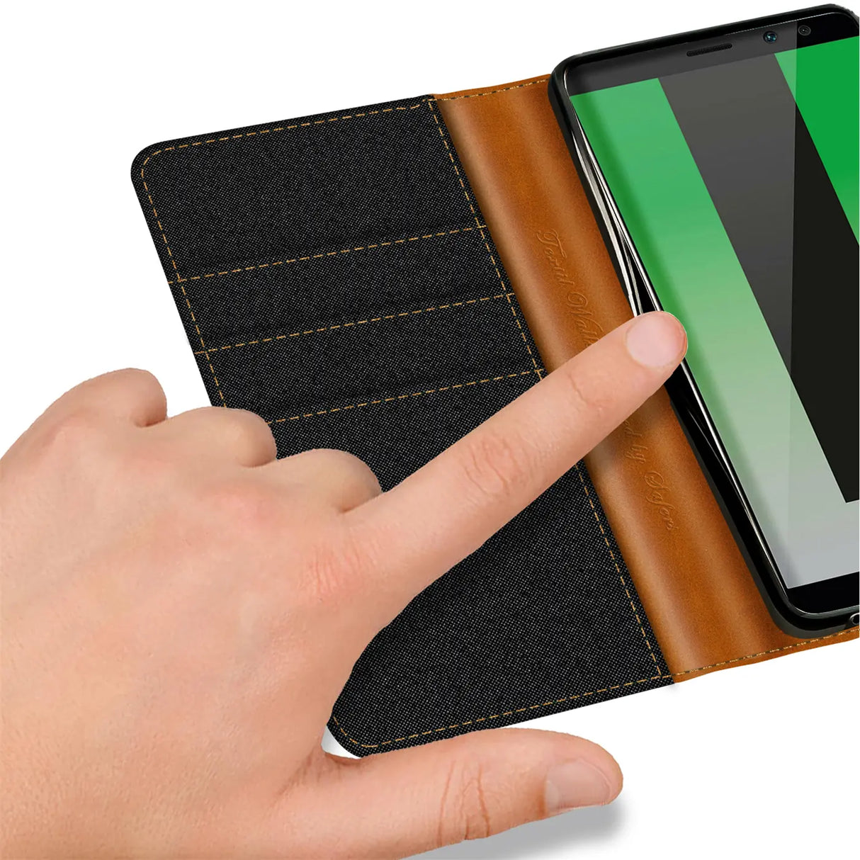 Huawei Mate 10 Lite Klapphülle im Jeanslook mit Karten- und Geldfach