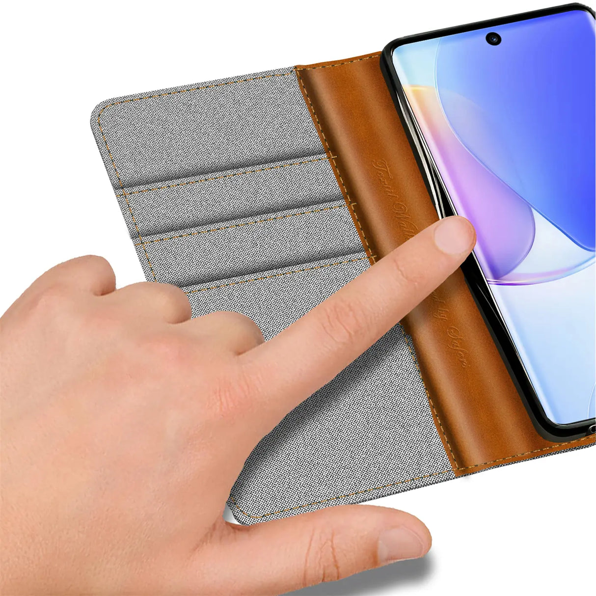 Huawei Nova 9 / Honor 50 Klapphülle im Jeanslook mit Karten- und Geldfach