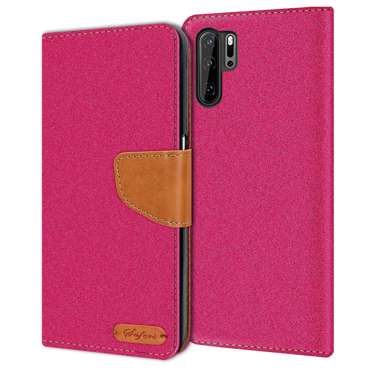 Huawei P30 Pro Klapphülle im Jeanslook mit Karten- und Geldfach