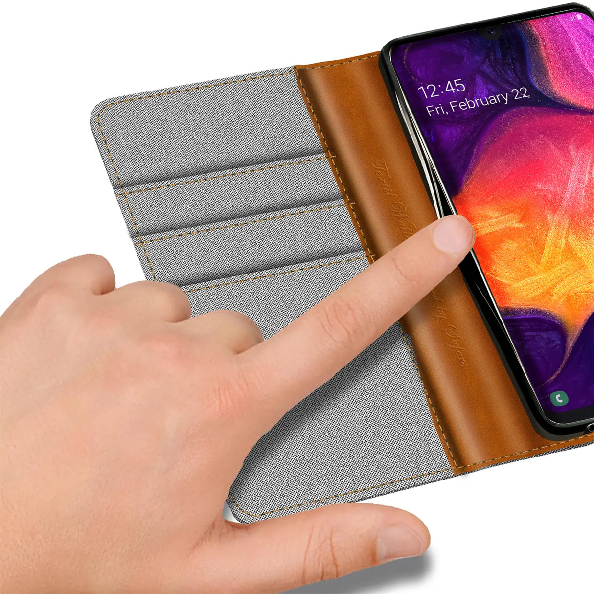 Samsung Galaxy A50 / A30s Klapphülle im Jeanslook mit Karten- und Geldfach