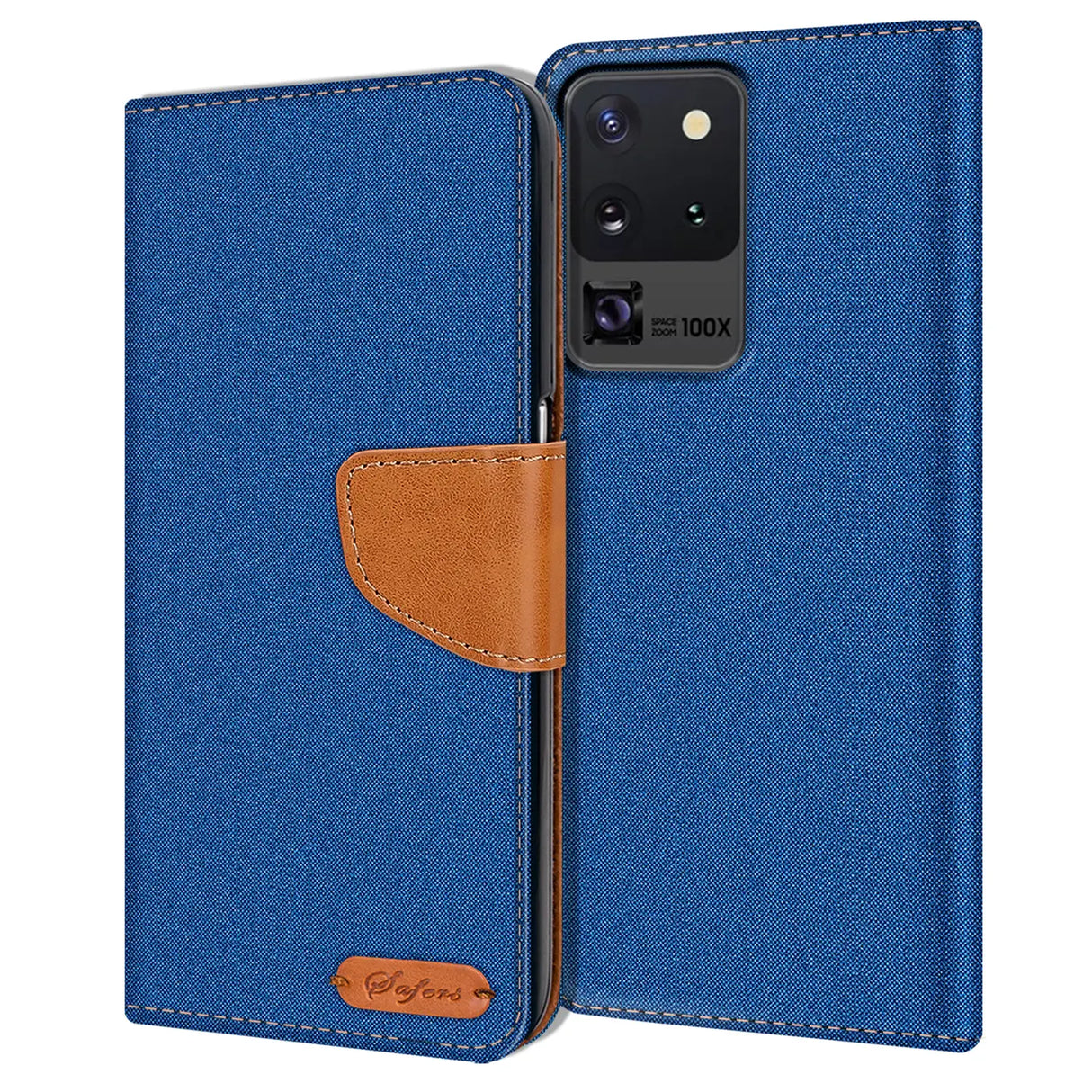 Samsung Galaxy S20 Ultra Klapphülle im Jeanslook mit Karten- und Geldfach