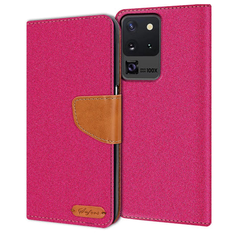 Samsung Galaxy S20 Ultra Klapphülle im Jeanslook mit Karten- und Geldfach