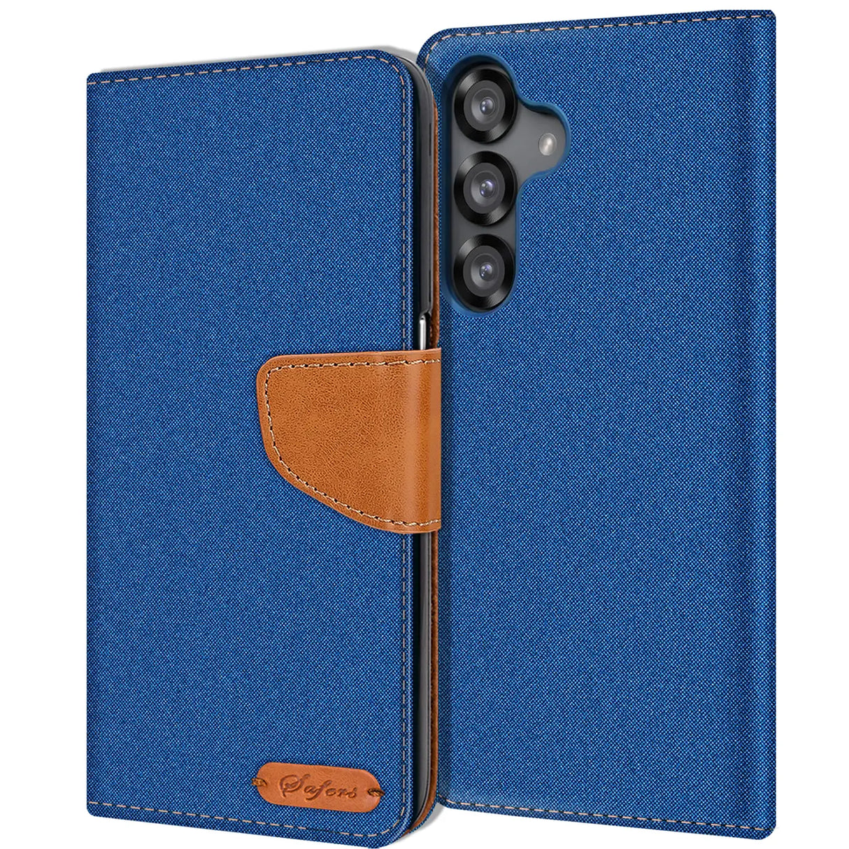 Samsung Galaxy S25+ Klapphülle im Jeanslook mit Karten- und Geldfach