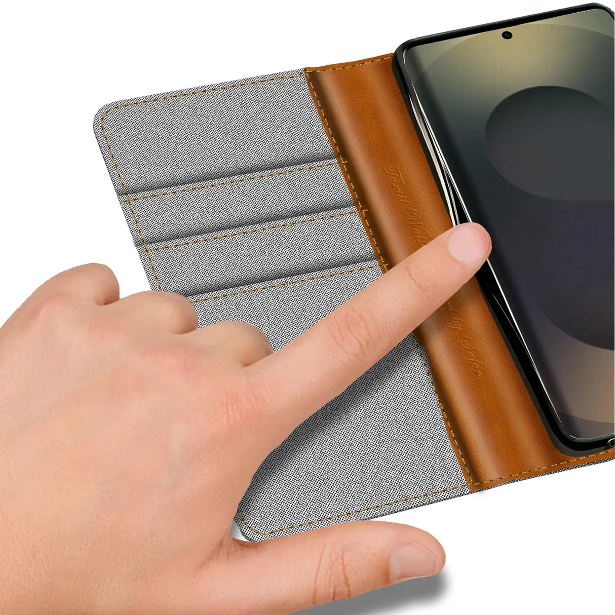 Samsung Galaxy S25 Ultra Klapphülle im Jeanslook mit Karten- und Geldfach