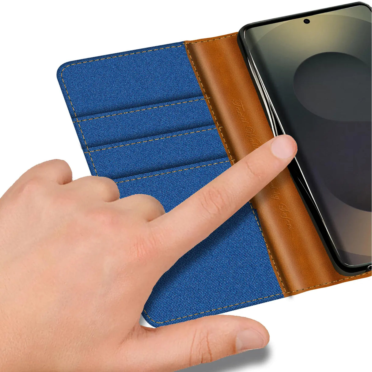 Samsung Galaxy S26 Ultra Klapphülle im Jeanslook mit Karten- und Geldfach