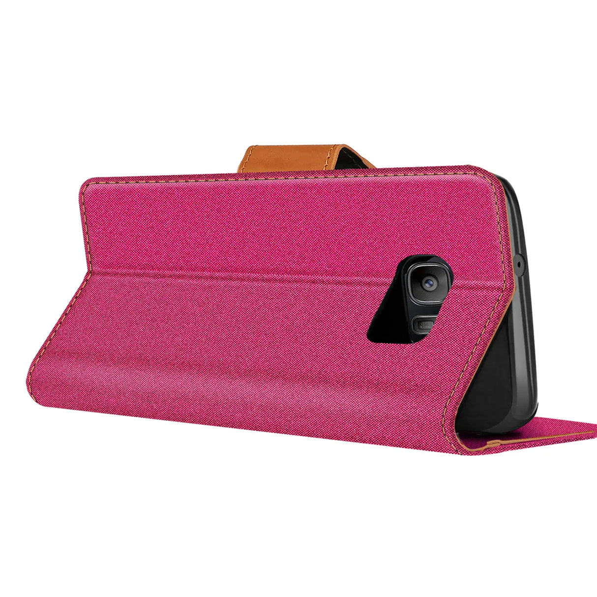 Samsung Galaxy S7 Edge Klapphülle im Jeanslook mit Karten- und Geldfach