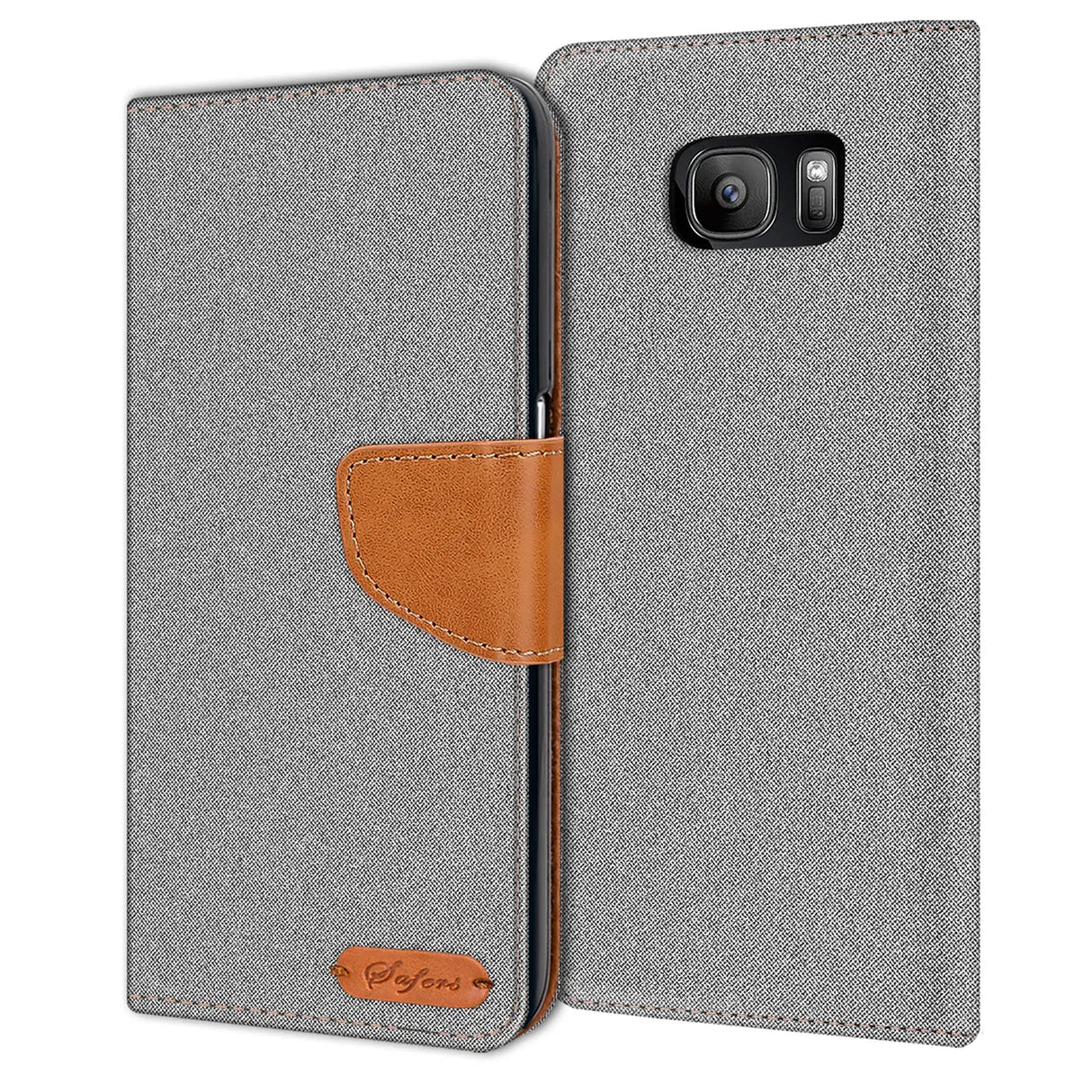 Samsung Galaxy S7 Klapphülle im Jeanslook mit Karten- und Geldfach