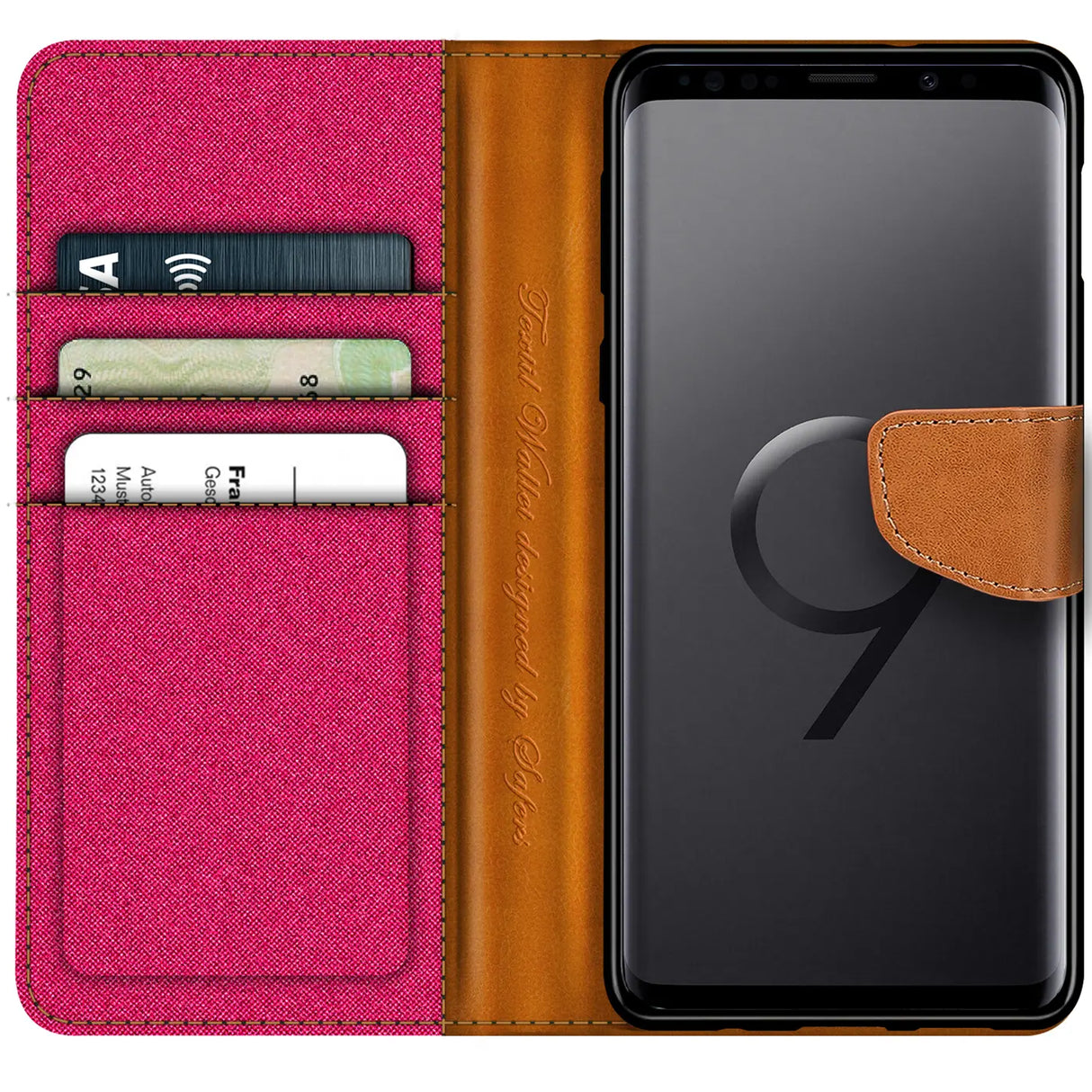 Samsung Galaxy S9 Klapphülle im Jeanslook mit Karten- und Geldfach
