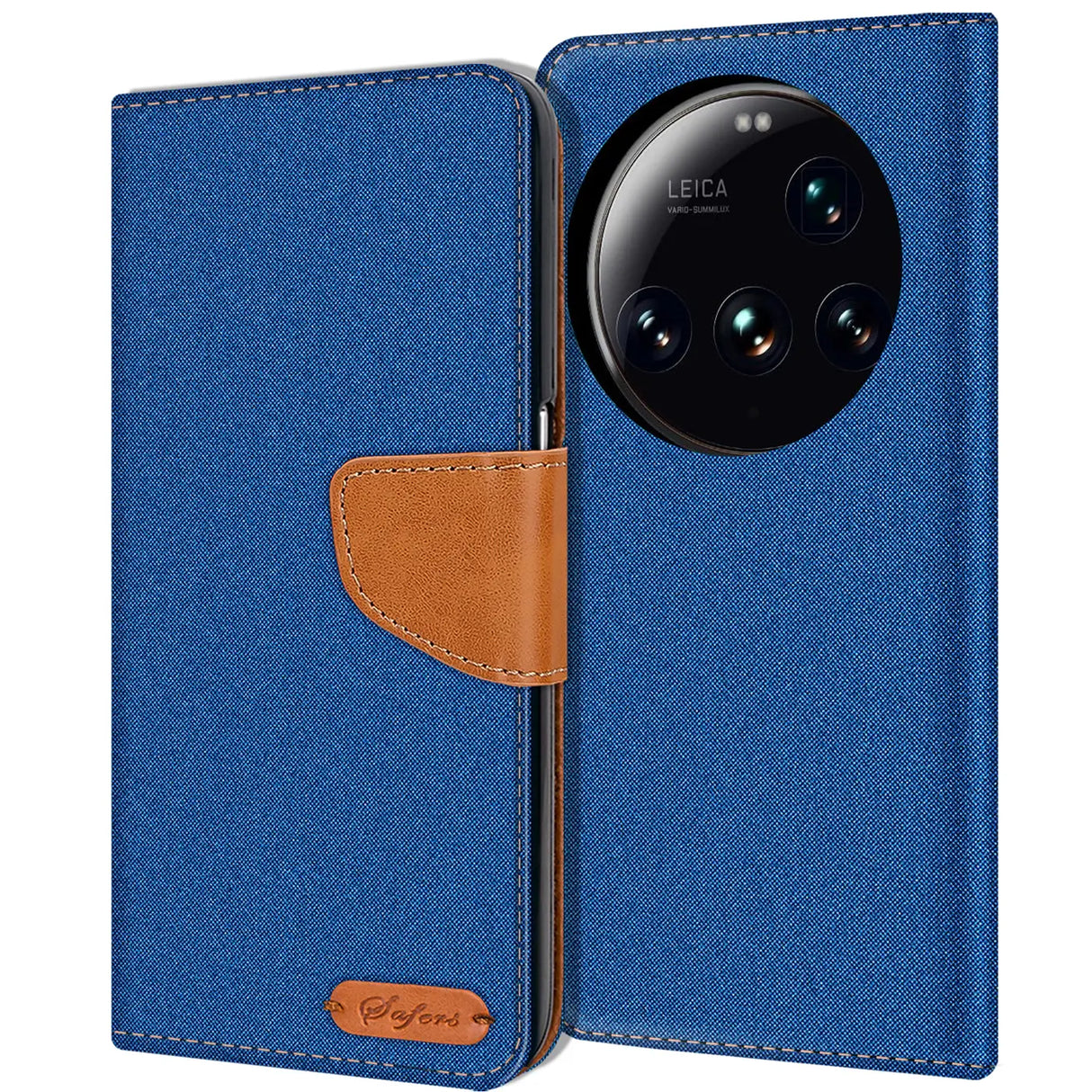 Xiaomi 15 Ultra Klapphülle im Jeanslook mit Karten- und Geldfach