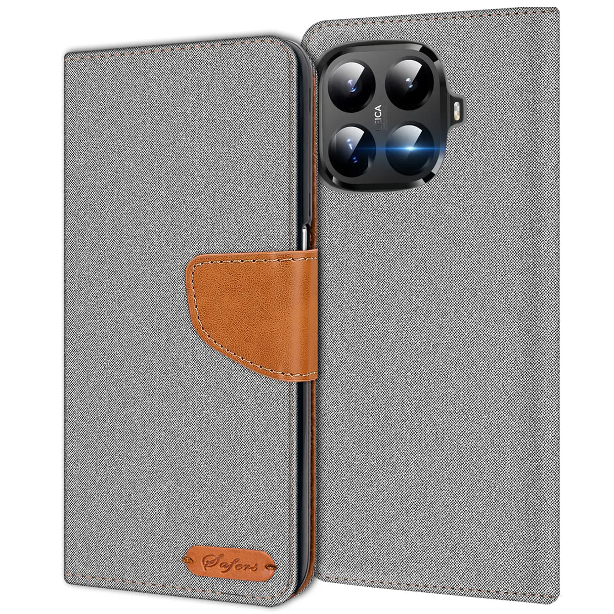 Xiaomi 15T Pro Klapphülle im Jeanslook mit Karten- und Geldfach