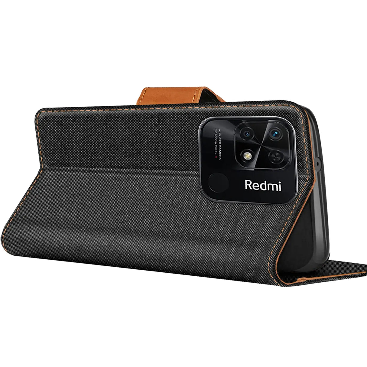 Xiaomi Redmi 10C Klapphülle im Jeanslook mit Karten- und Geldfach