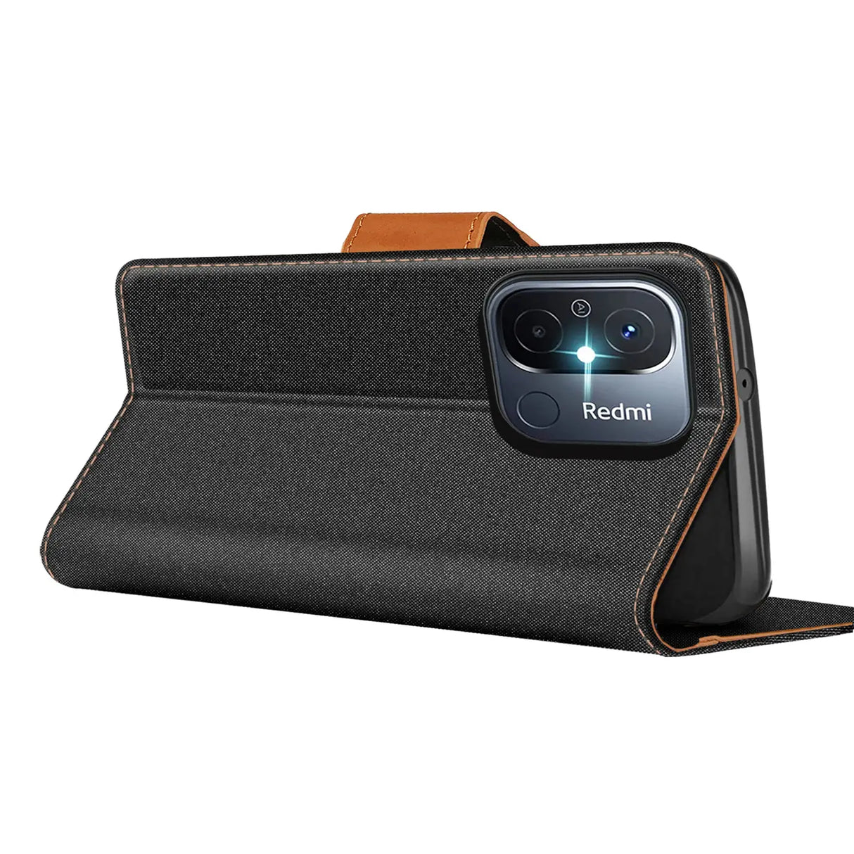 Xiaomi Redmi 12C Klapphülle im Jeanslook mit Karten- und Geldfach