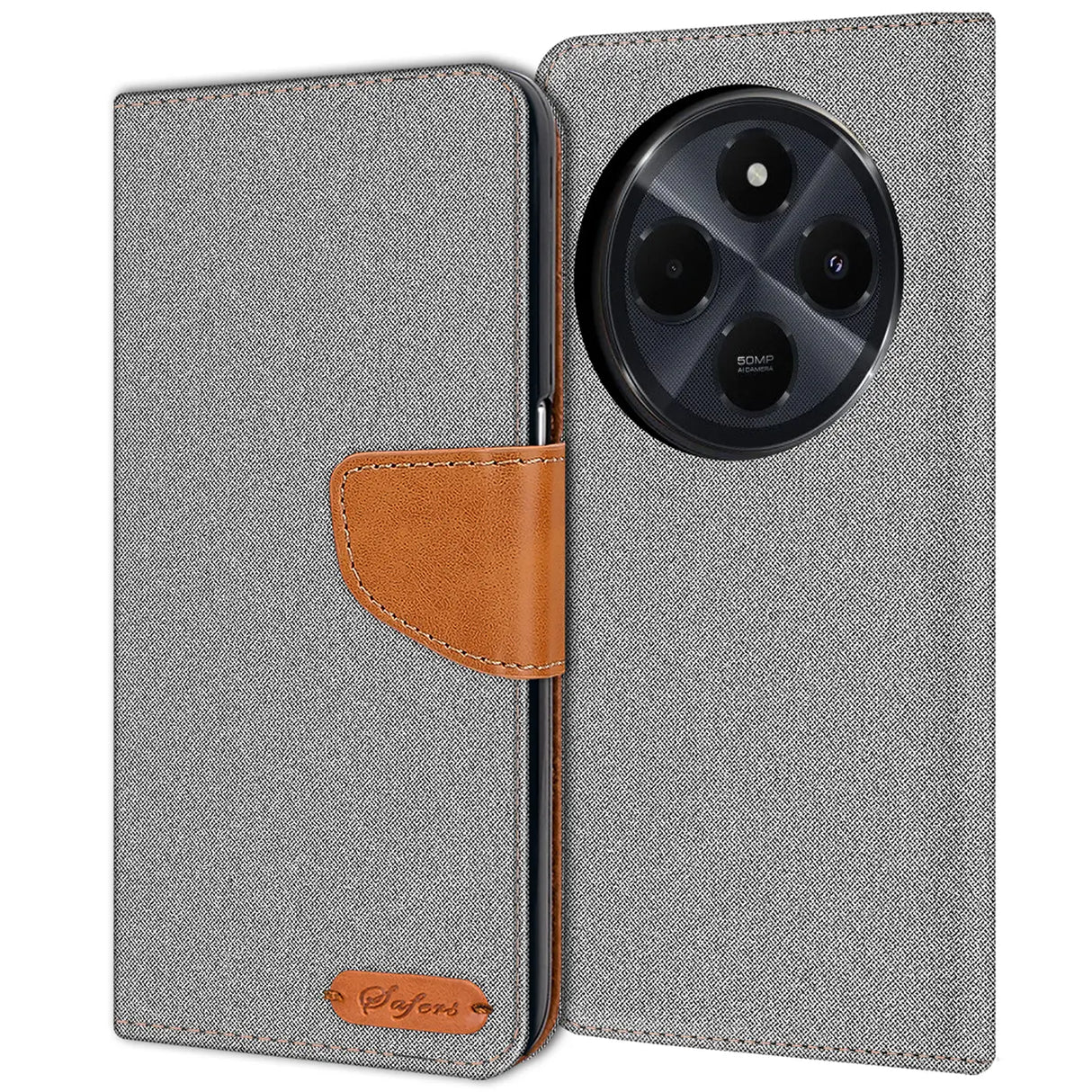 Xiaomi Redmi 14C Klapphülle im Jeanslook mit Karten- und Geldfach