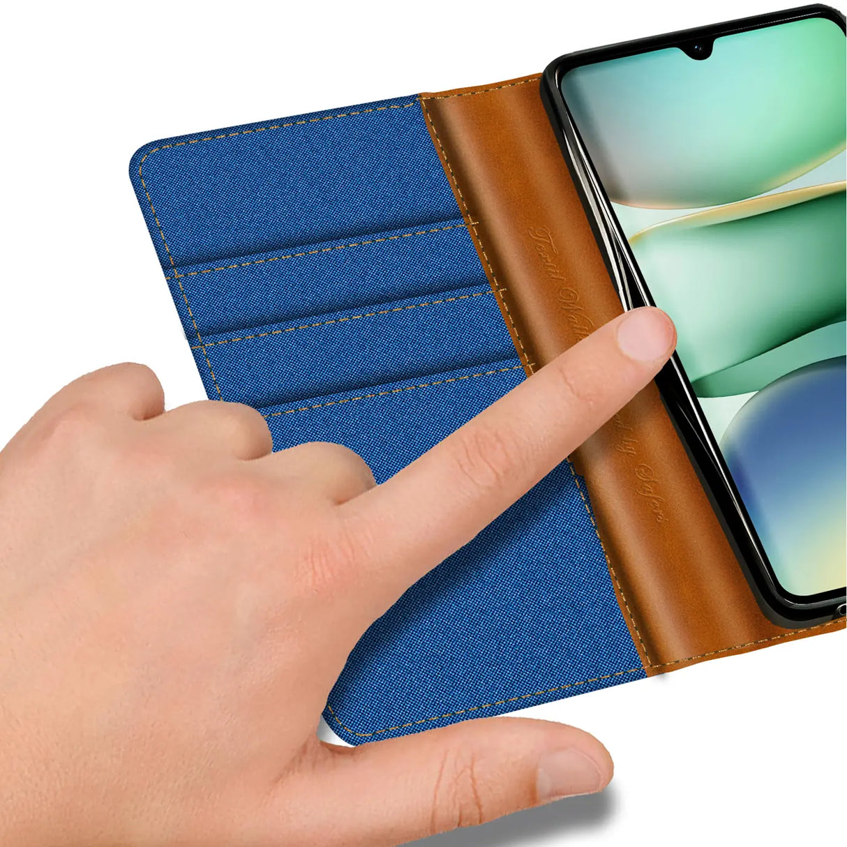 Xiaomi Redmi A5 Klapphülle im Jeanslook mit Karten- und Geldfach