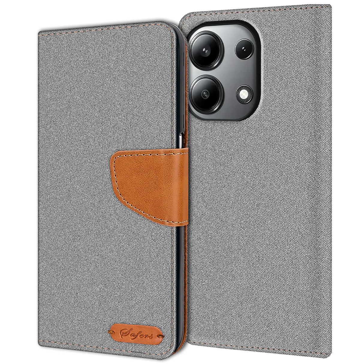 Xiaomi Redmi Note 13 4G Klapphülle im Jeanslook mit Karten- und Geldfach