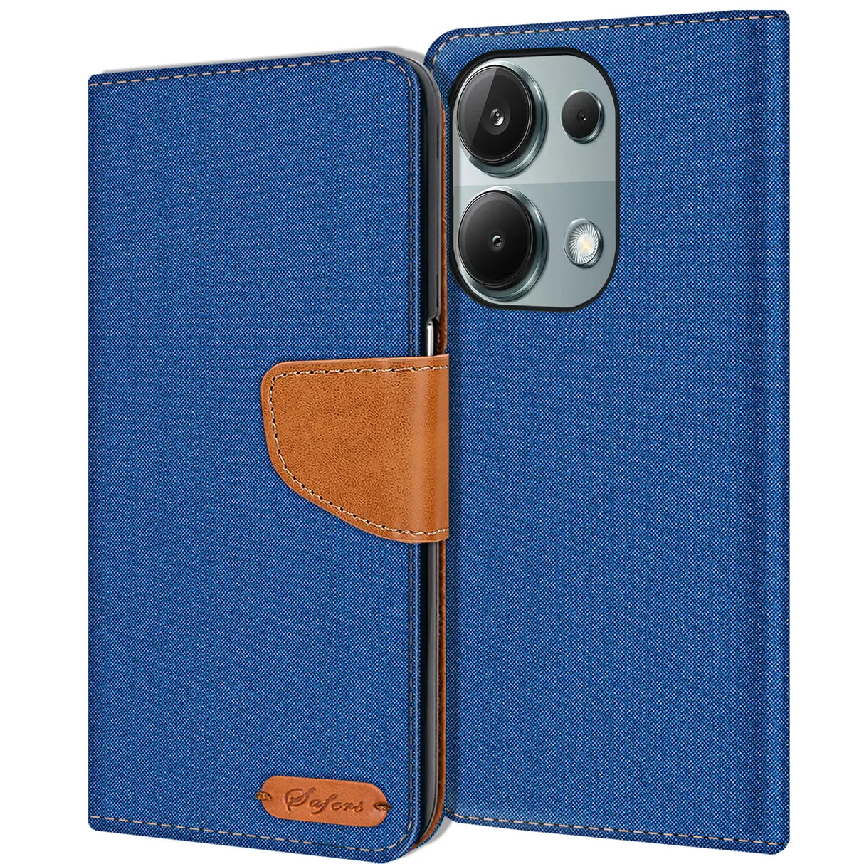 Xiaomi Redmi Note 13 Pro 4G Klapphülle im Jeanslook mit Karten- und Geldfach