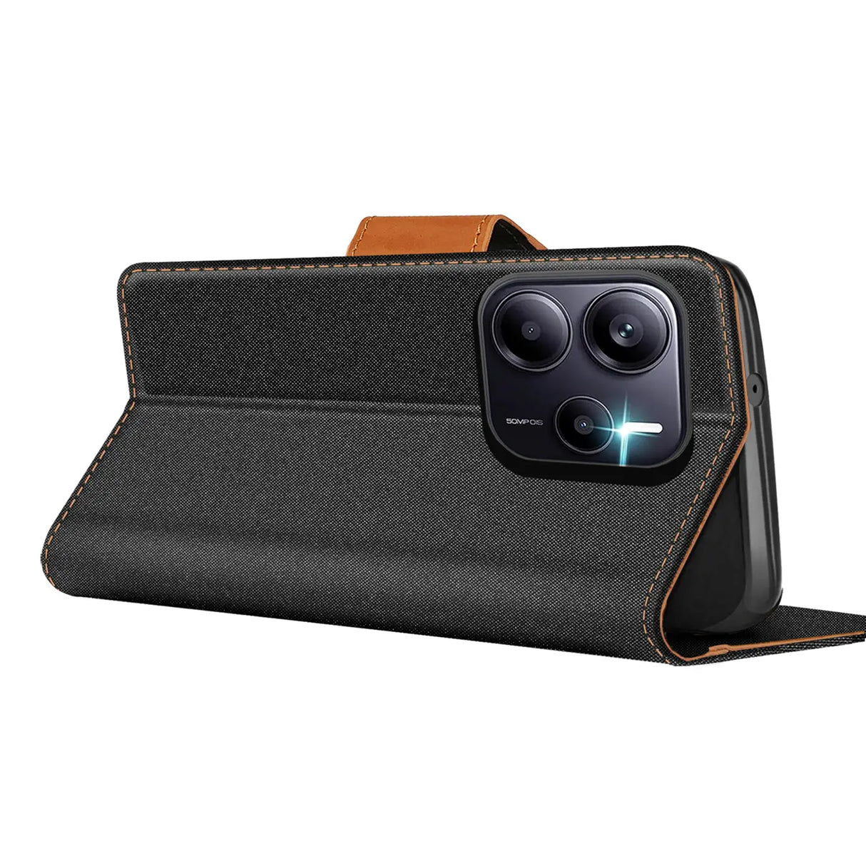 Xiaomi Redmi Note 14 (4G) Klapphülle im Jeanslook mit Karten- und Geldfach