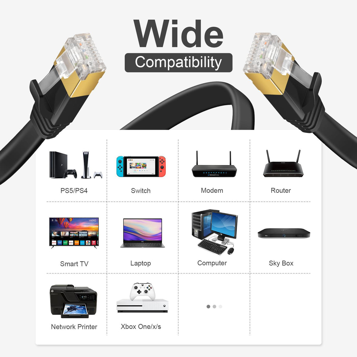 Patch RUND Kabel Cat7 - PC-Flat-700A - 3M