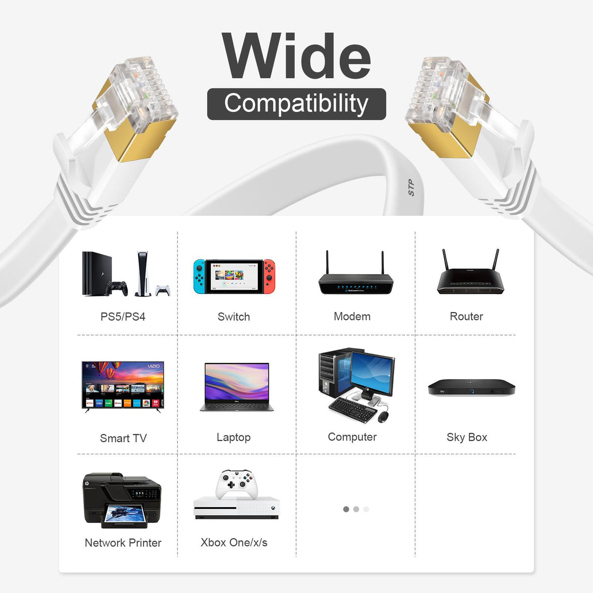 Patch RUND Kabel Cat7 - PC-Flat-700A - 8M