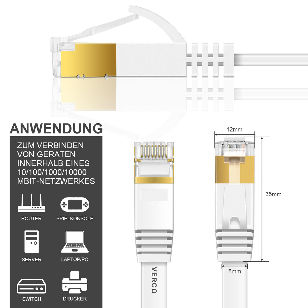 Patch RUND Kabel Cat7 - PC-Flat-700A - 50M