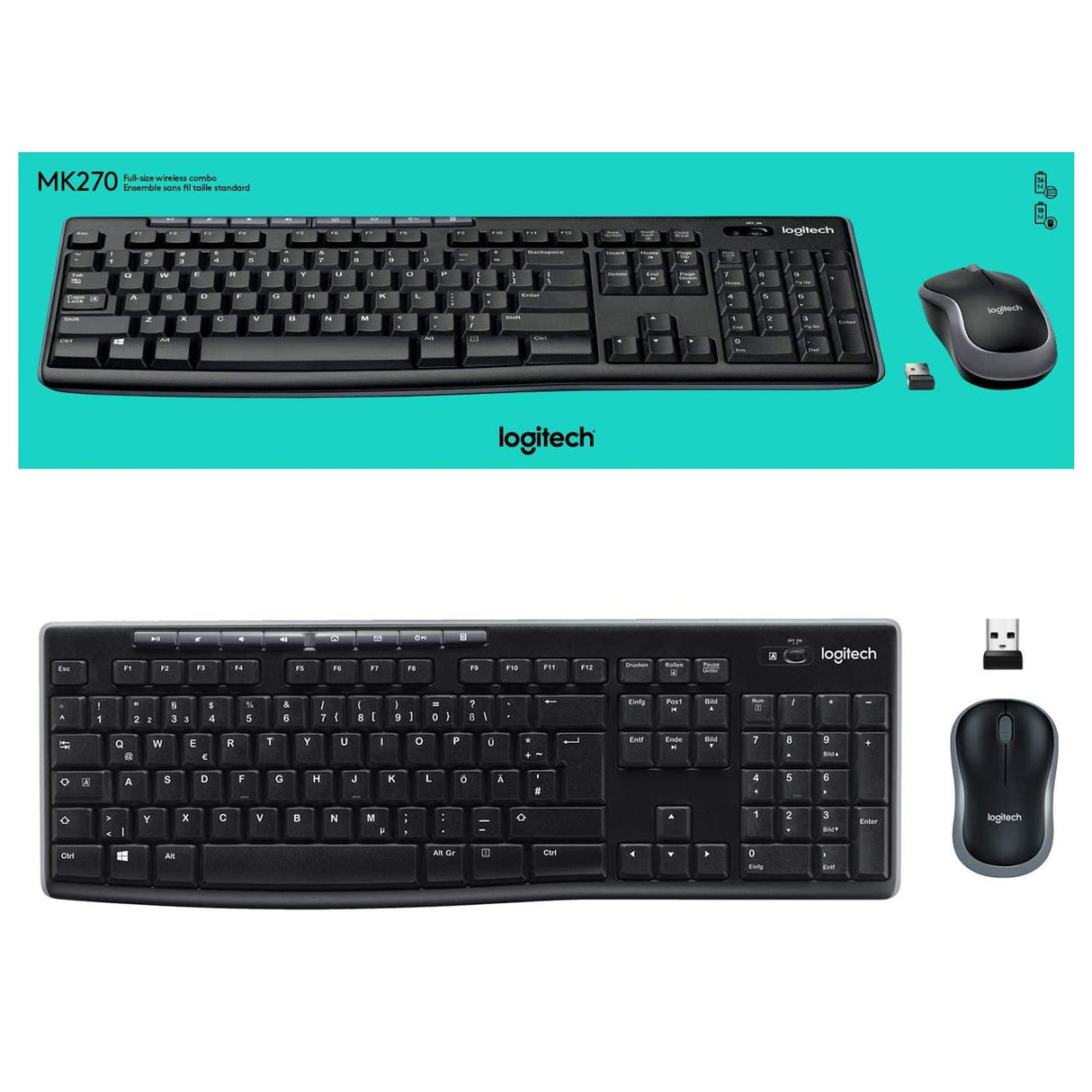 PC-Tast./Maus Set LOGITECH MK270 - Schwarz