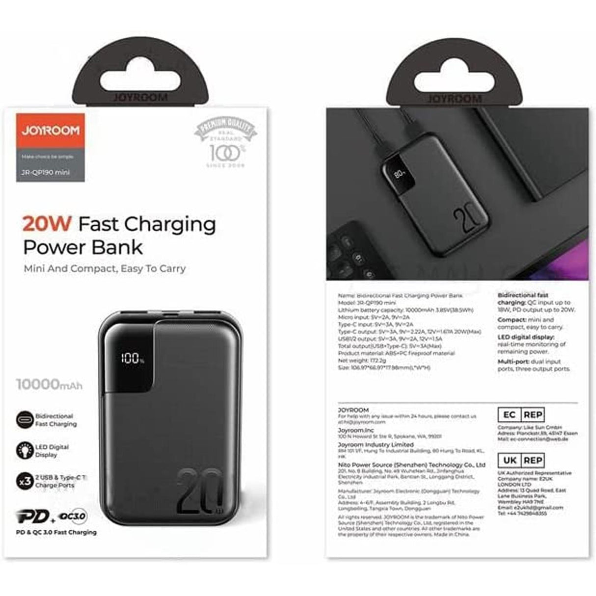 Powerbank - Joyroom - JR-QP190 - 10000 mAh