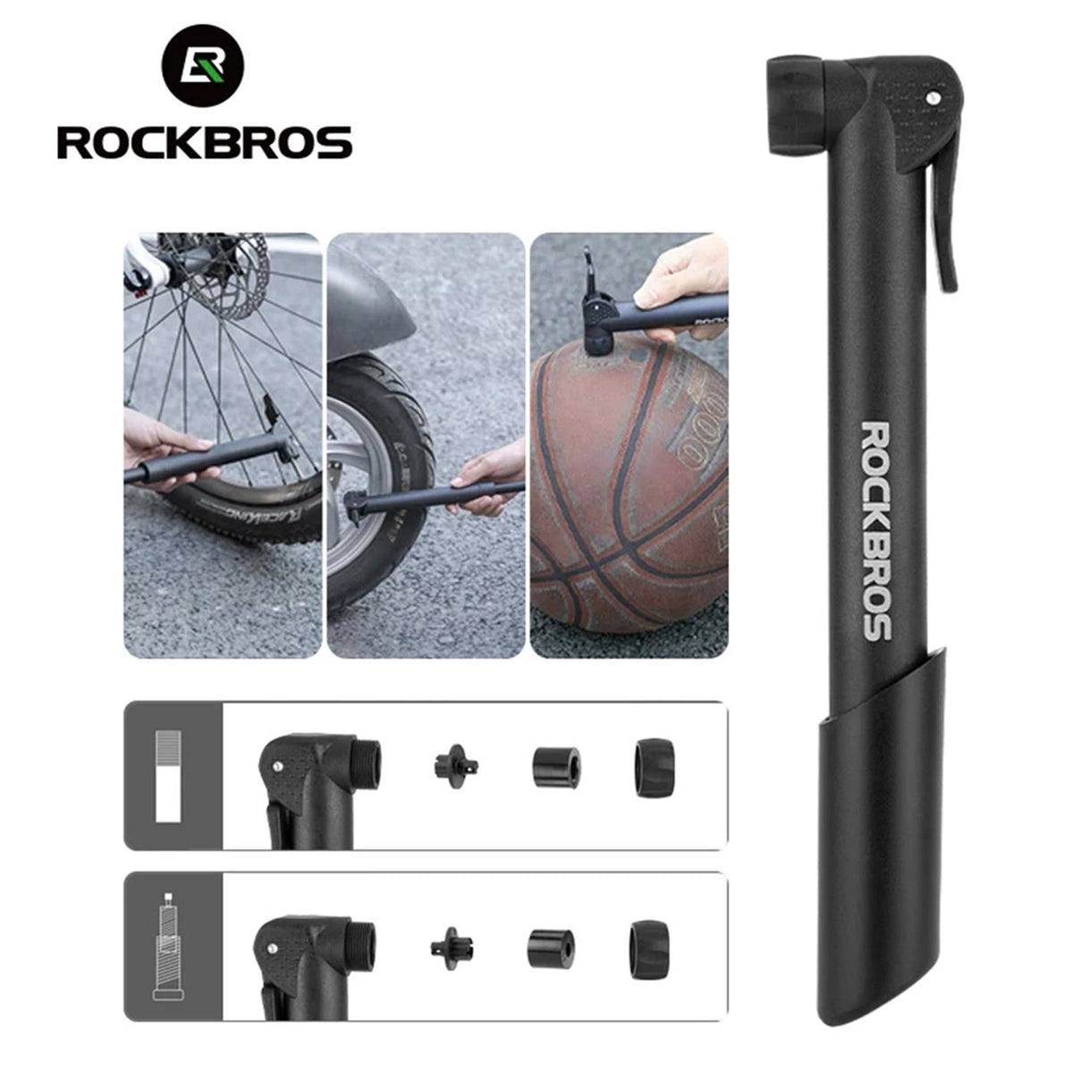 Rockbros Mini-Fahrradpumpe – Tragbar & Kompakt Default Title
