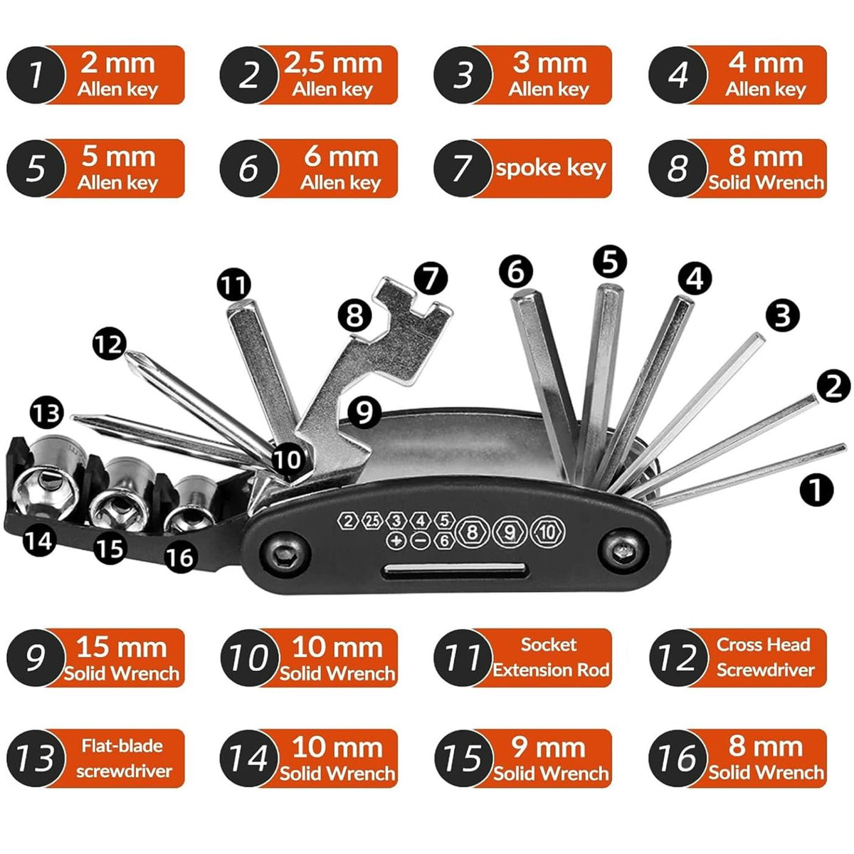 Rockbros 16-in-1 Fahrrad Multitool Default Title