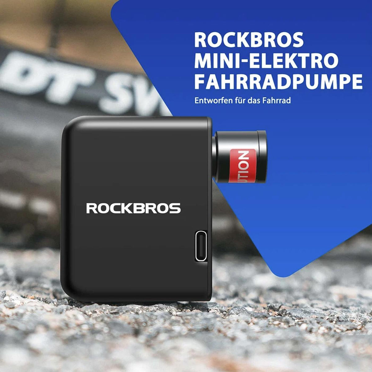 Rockbros Elektrische Mini Fahrradpumpe 100 PSI Default Title