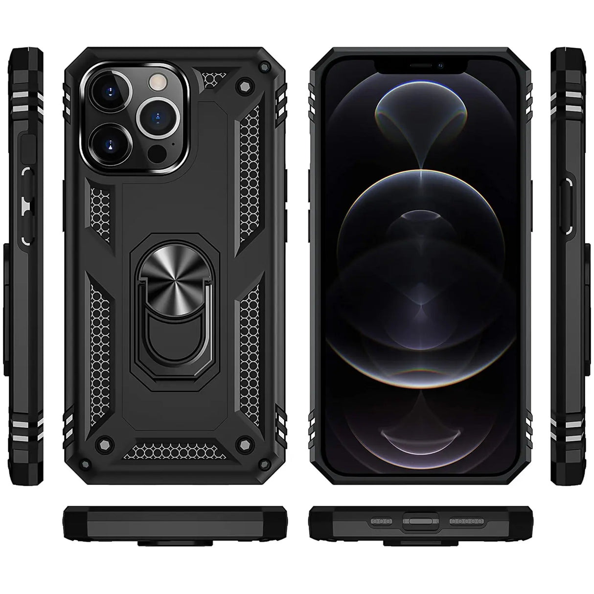 Härte getestete, stoßdämpfende Handyhülle für iPhone 12 Pro Max in Schwarz