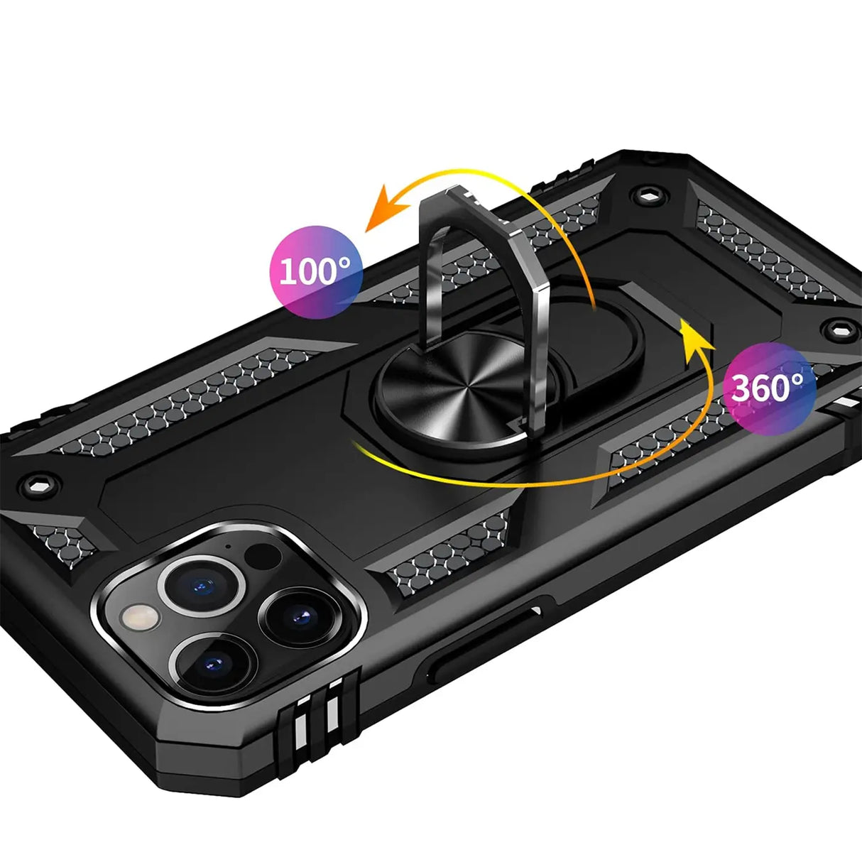 Härte getestete, stoßdämpfende Handyhülle für iPhone 13 Pro in Schwarz