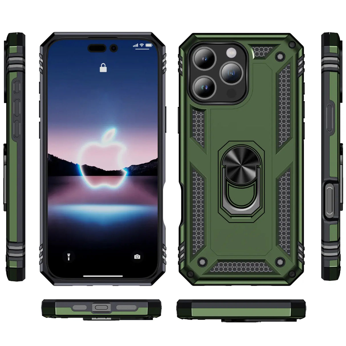 Härte getestete, stoßdämpfende Handyhülle für iPhone 16 Pro Max in Grün