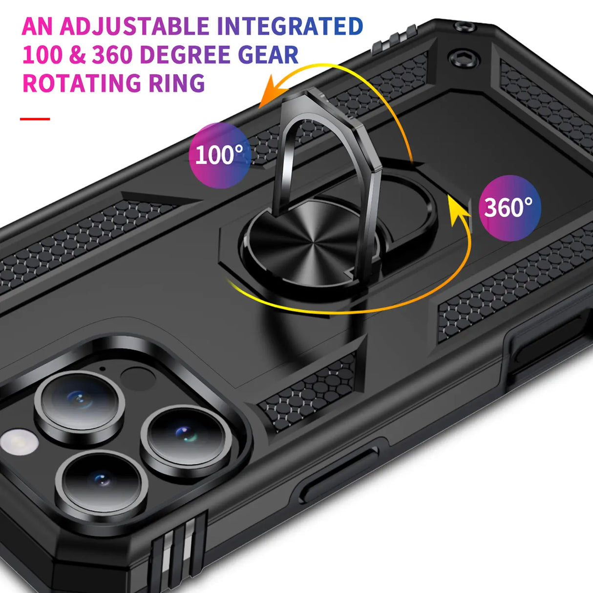 Härte getestete, stoßdämpfende Handyhülle für iPhone 16 Pro Max in Schwarz