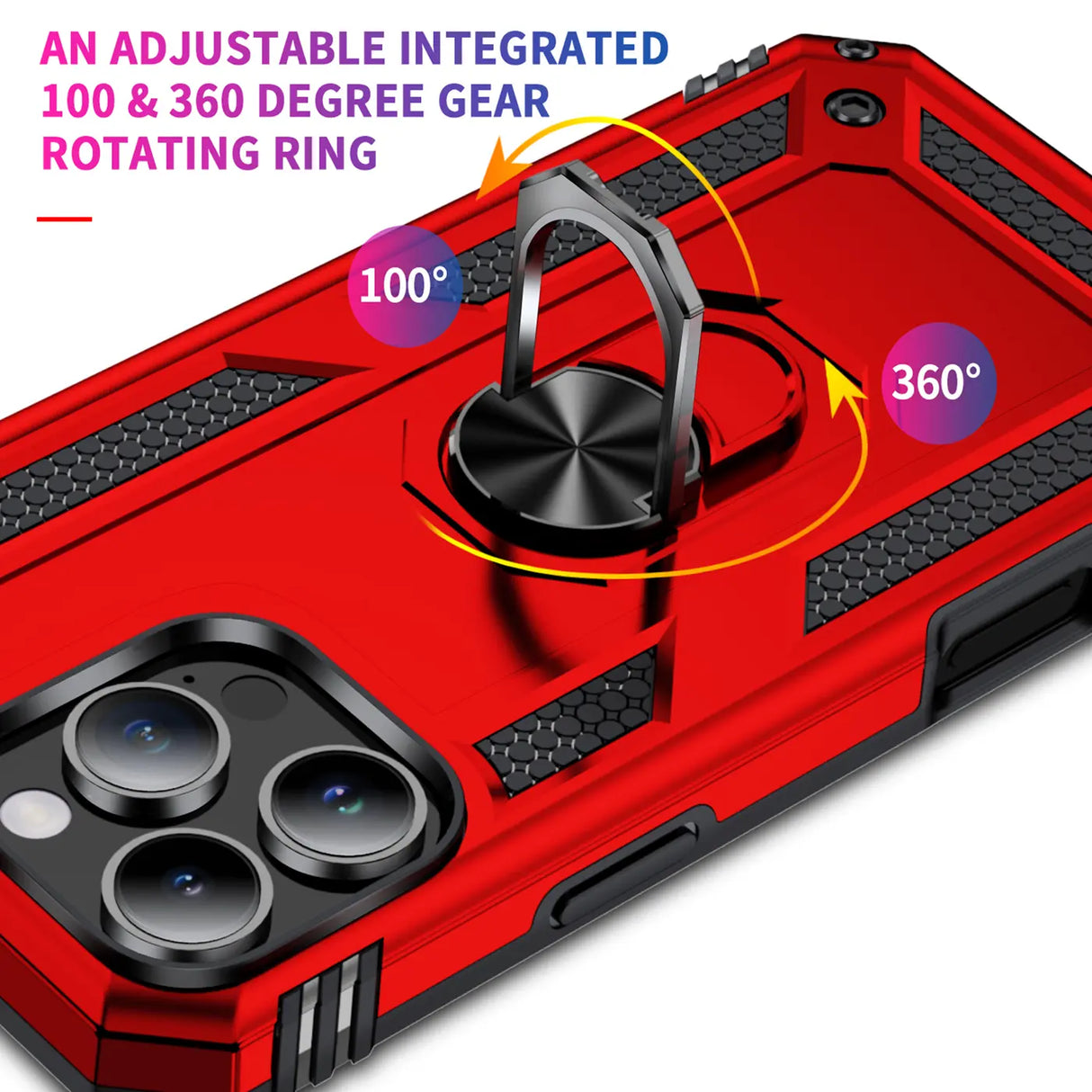 Härte getestete, stoßdämpfende Handyhülle für iPhone 16 Pro in Rot