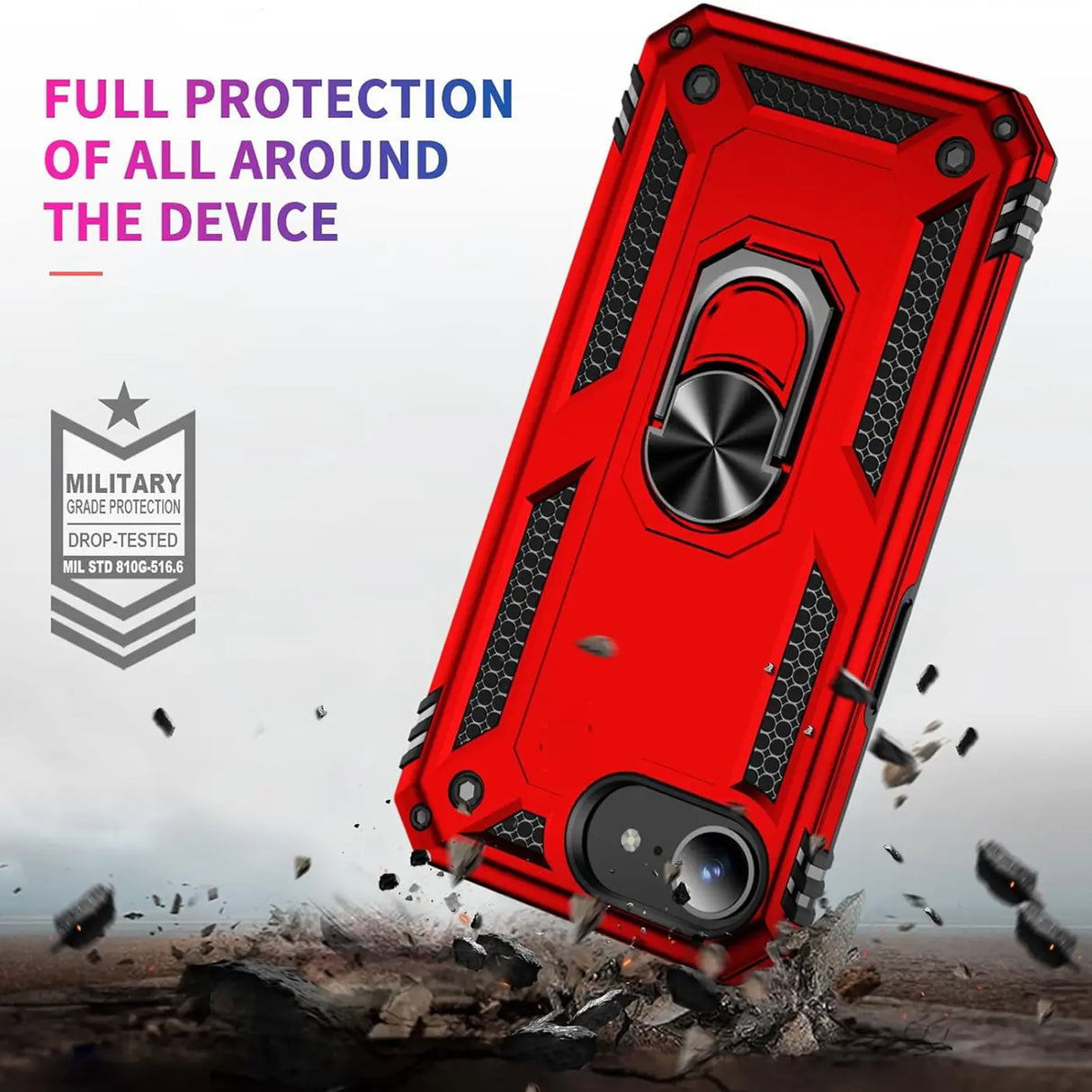 Härte getestete, stoßdämpfende Handyhülle für Apple iPhone 16e in Rot