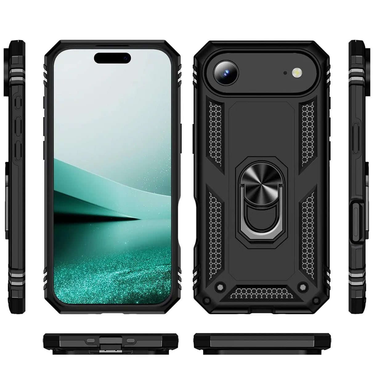 Härte getestete, stoßdämpfende Handyhülle für iPhone 17 Air in Schwarz