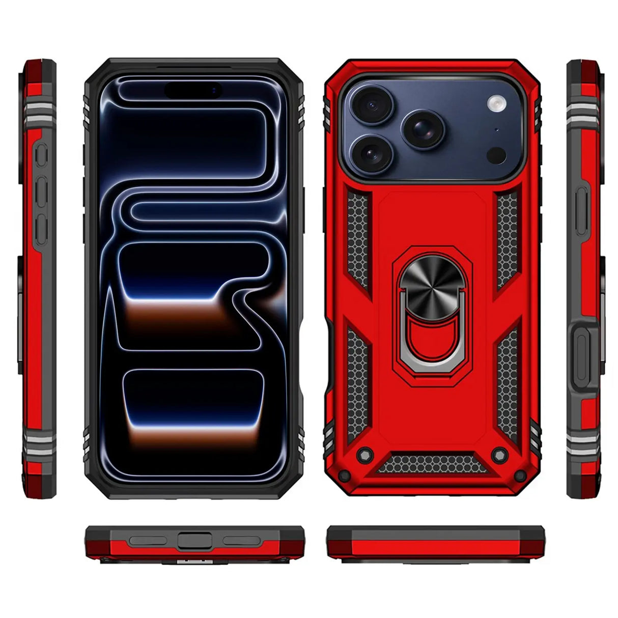 Härte getestete, stoßdämpfende Handyhülle für iPhone 17 Pro Max in Rot