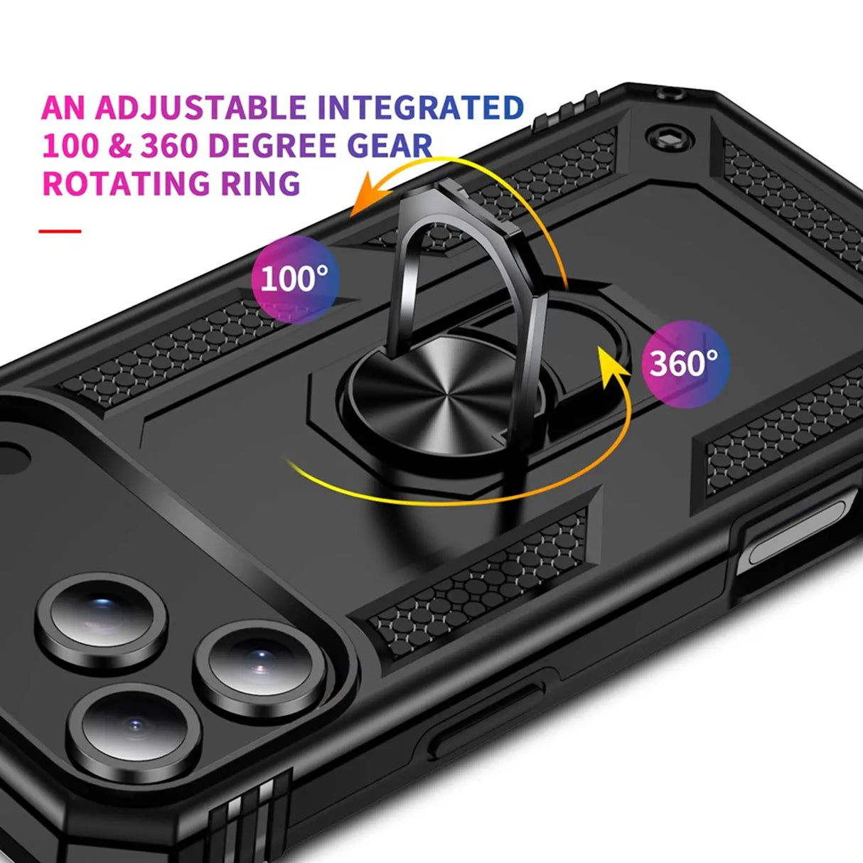 Härte getestete, stoßdämpfende Handyhülle für iPhone 17 Pro Max in Schwarz