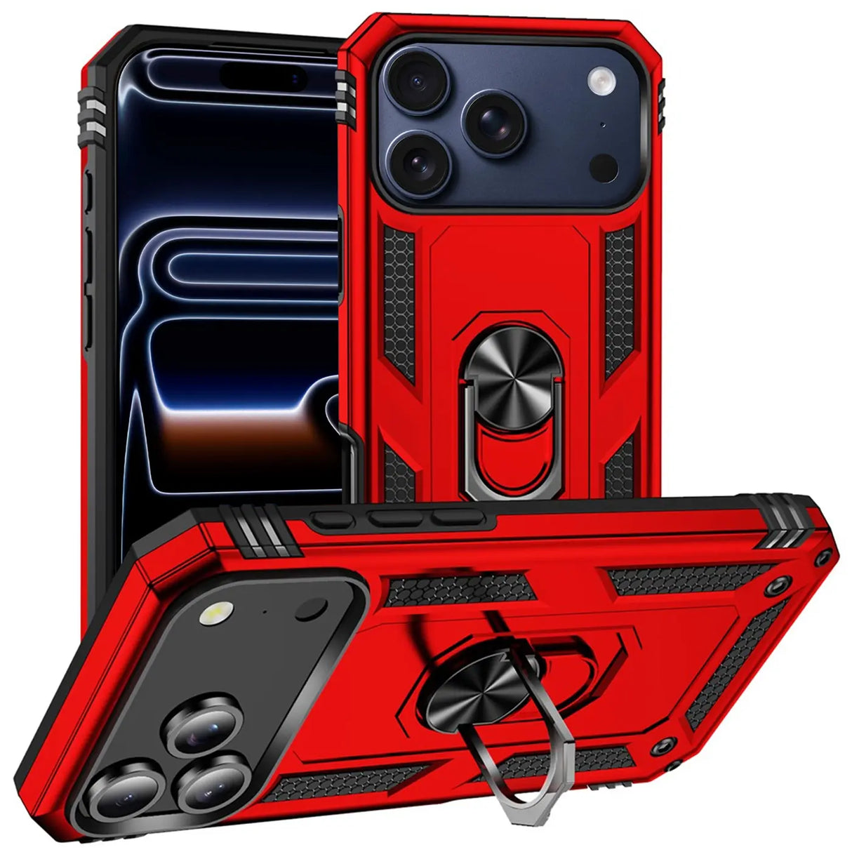 Härte getestete, stoßdämpfende Handyhülle für iPhone 17 Pro in Rot