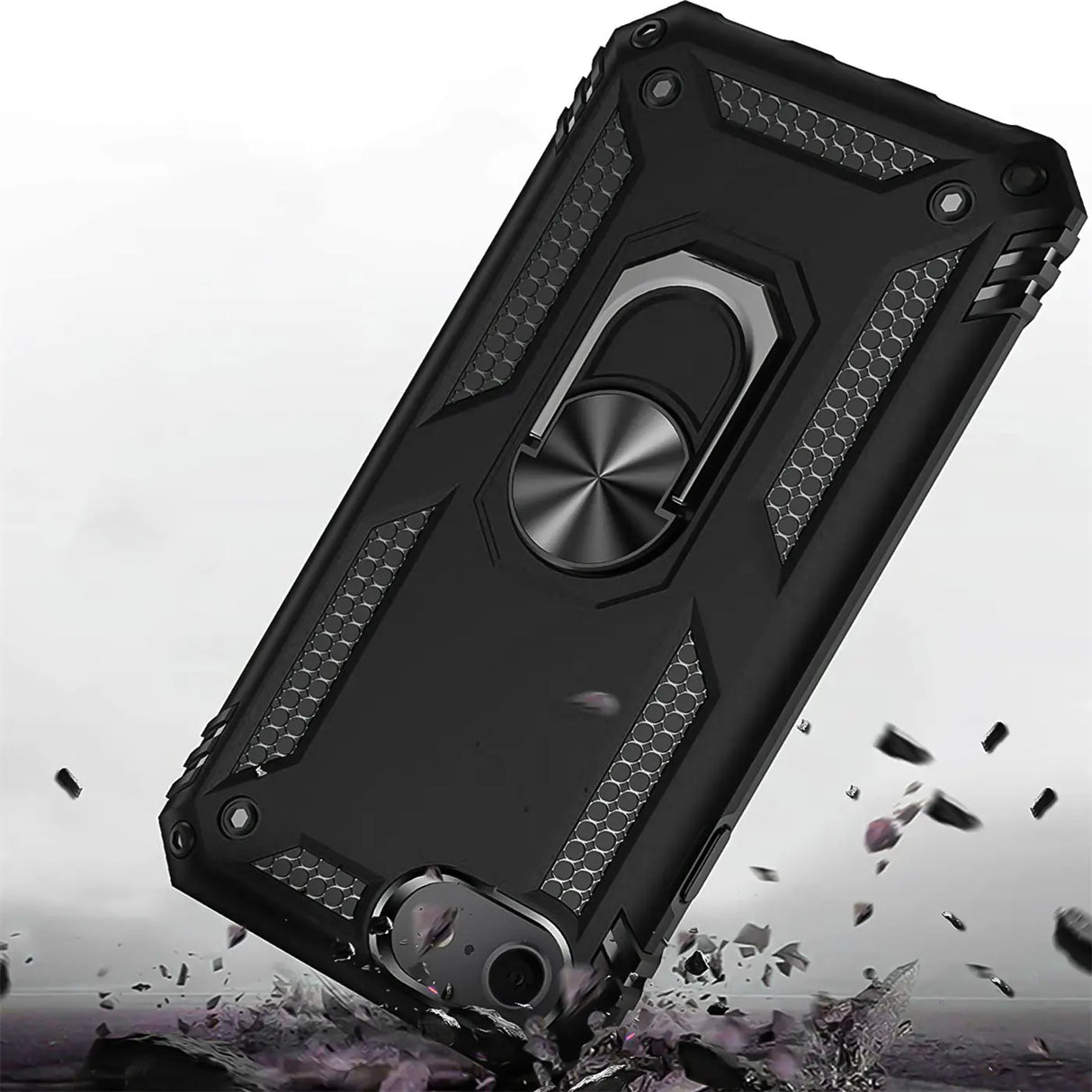 Härte getestete, stoßdämpfende Handyhülle für iPhone 7 / 8 / SE 2 / SE 3 in Schwarz