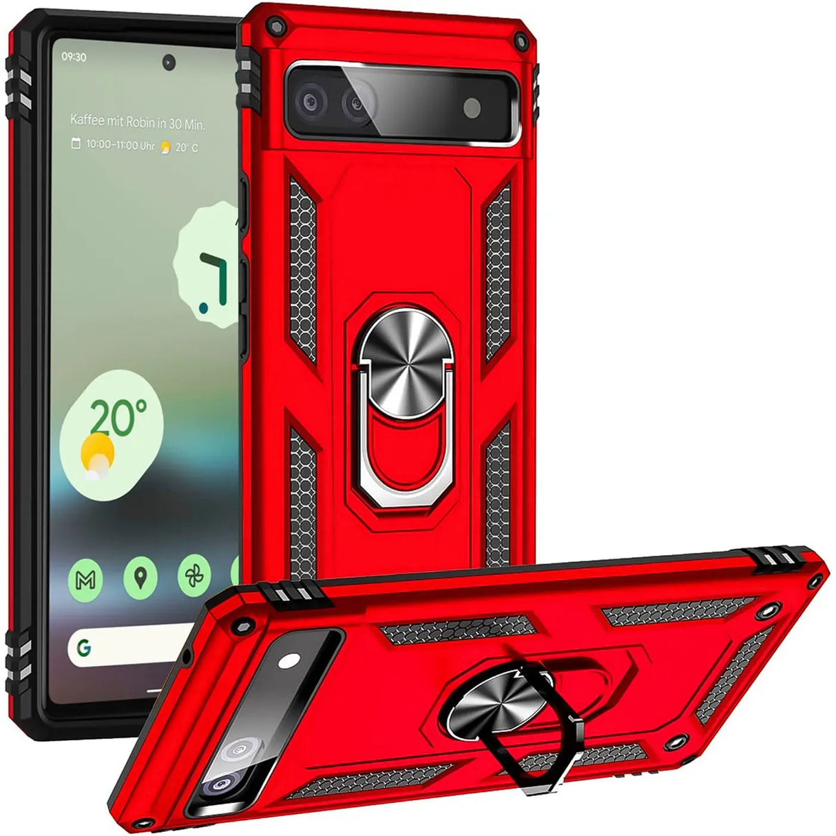 Härte getestete, stoßdämpfende Handyhülle für Google Pixel 6a in Rot