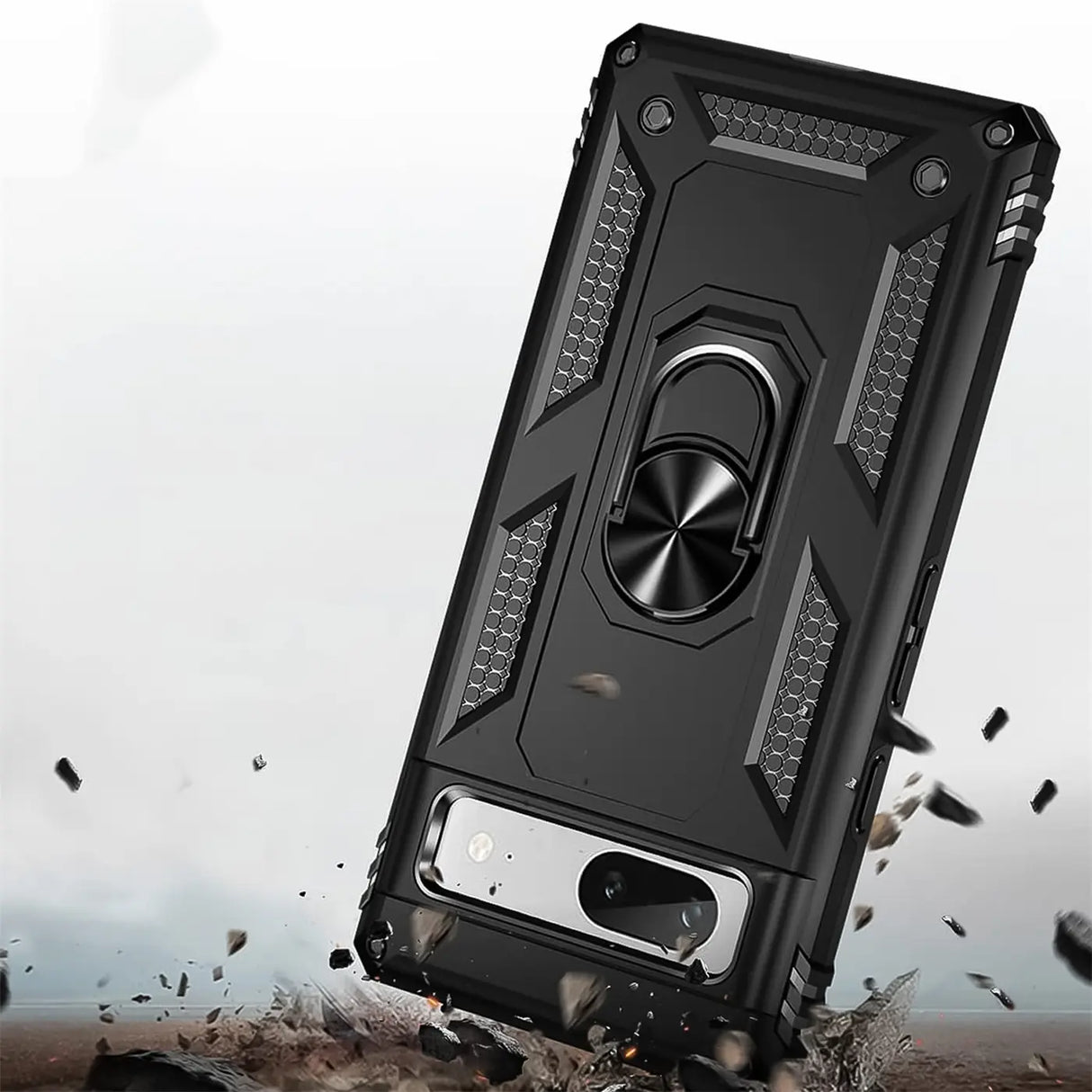 Härte getestete, stoßdämpfende Handyhülle für Google Pixel 6a in Schwarz