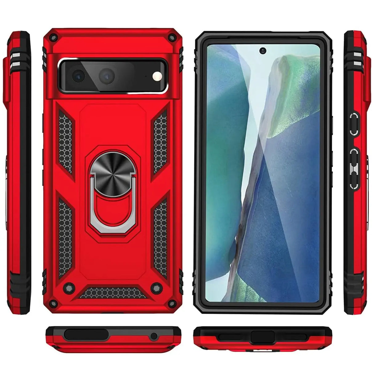 Härte getestete, stoßdämpfende Handyhülle für Google Pixel 7 in Rot