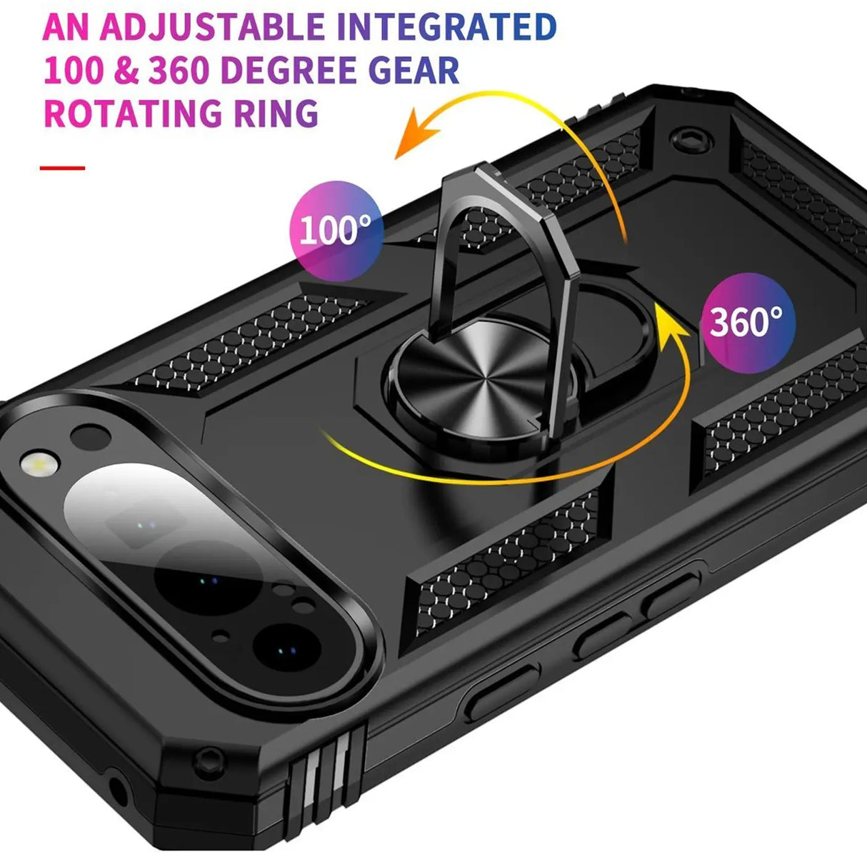 Härte getestete, stoßdämpfende Handyhülle für Google Pixel 9 in Schwarz