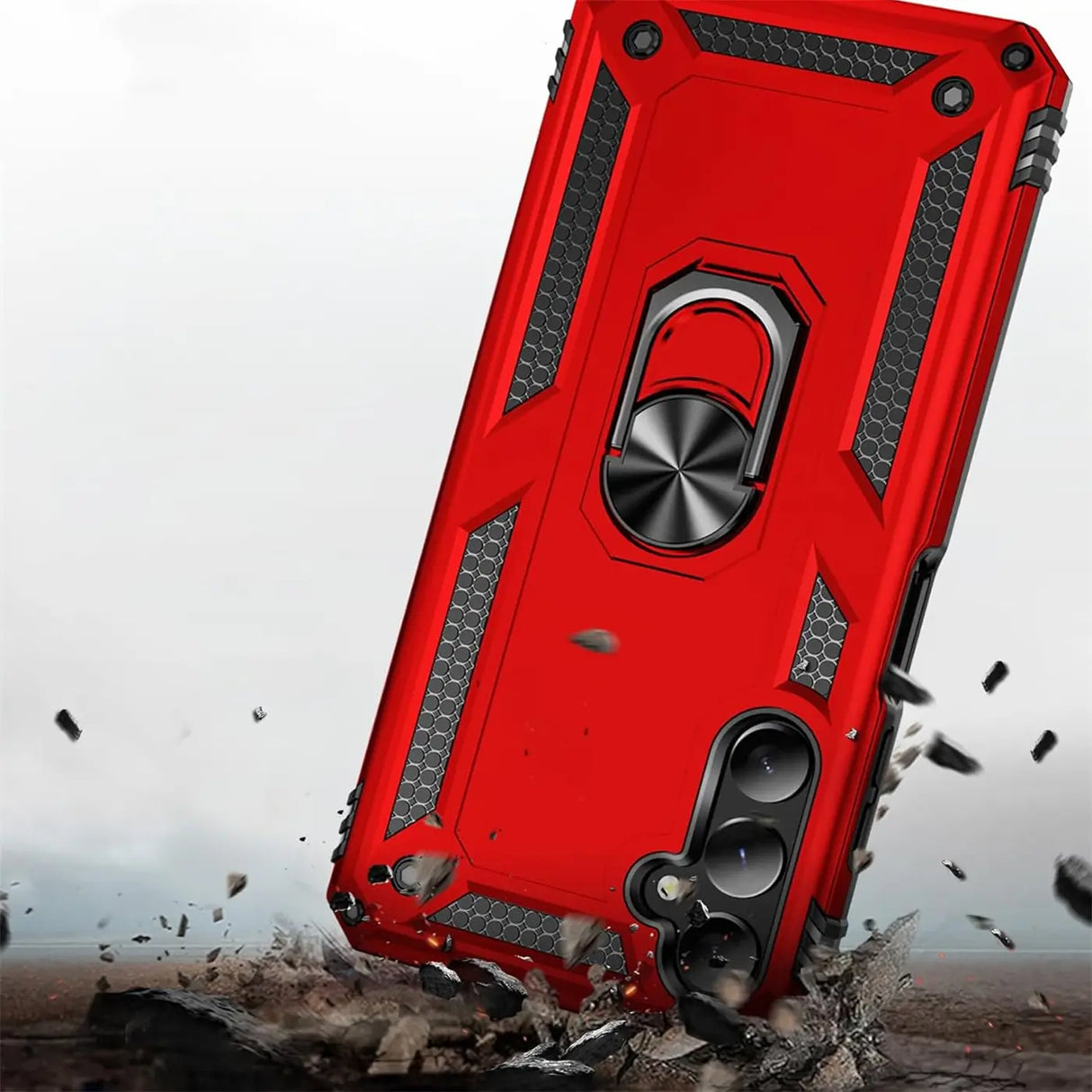 Härte getestete, stoßdämpfende Handyhülle für Samsung Galaxy A05s in Rot