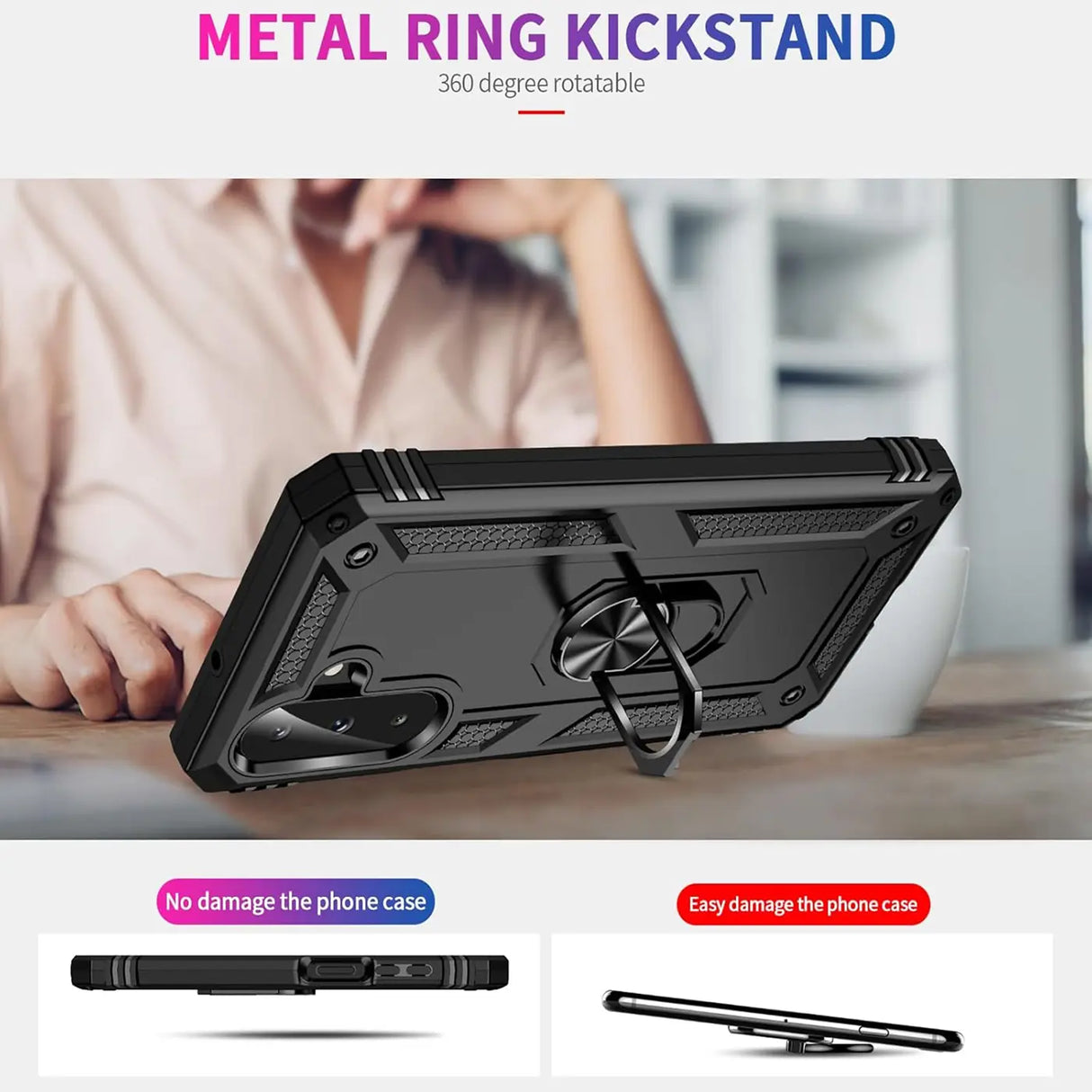 Härte getestete, stoßdämpfende Handyhülle für Samsung Galaxy A26 5G in Schwarz