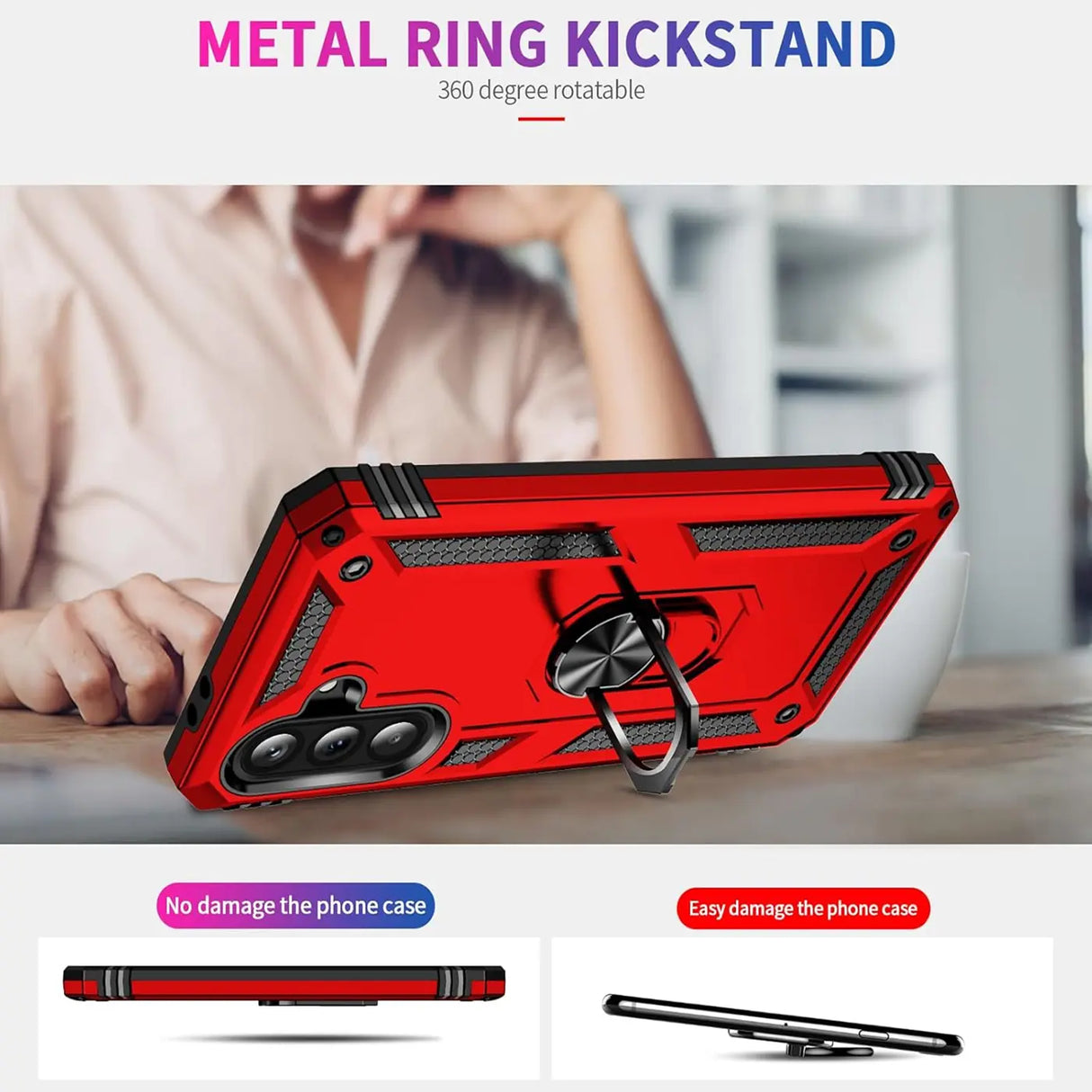 Härte getestete, stoßdämpfende Handyhülle für Samsung Galaxy A36 5G in Rot