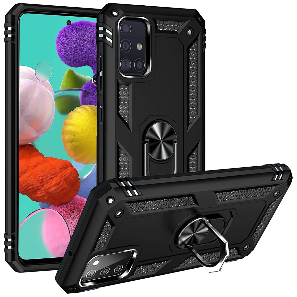 Härte getestete, stoßdämpfende Handyhülle für Samsung Galaxy A51 in Schwarz